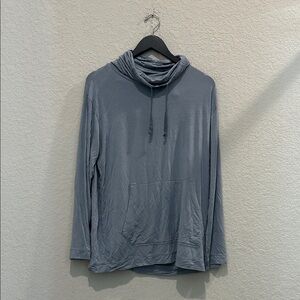 Gray Hooded Long Sleeve Top size S/M